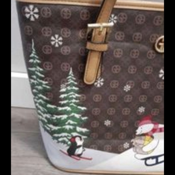 Giani Bernini Winter Tote Bag Polar Bear Penguin - Picture 4 of 8